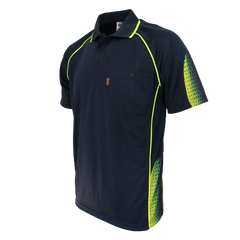 DNC Workwear Mens Hi-Vis GALAXY Sublimated Polo Work Shirt Short Sleeve 5218