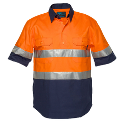 Portwest Hi-Vis Two Tone Regular Weight Short Sleeve Close Shirt Tape MC102