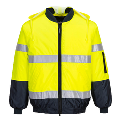 Portwest Hi-Vis Bomber Jacket with Tape 2 Tone Reflective Work Safety MJ504