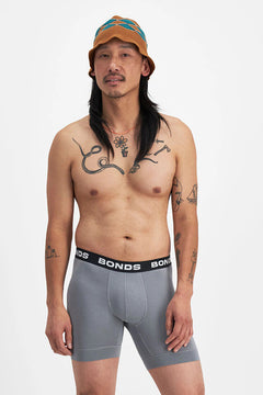 Bonds Mens Total Package Mid Trunk Smooth Viscose Bamboo Mid Length 6 Pack MWA9