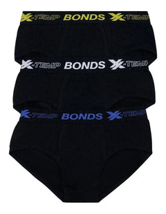 Bonds Mens X-Temp Brief Stretchy Wide Waistband Super Flat Seams 3 Pack MWHM3A