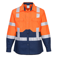 Portwest Ladies Hi-Vis Stretch Long Sleeve Shirt 2 Tone Reflective Safety LS502