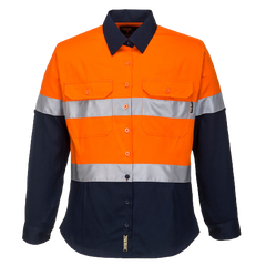 Portwest Ladies 2 Tone Regular Weight Long Sleeve Shirt with Tape ML108