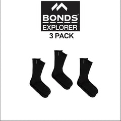 Bonds Explorer Original Comfortable Wool Blend 3 Pack Crew Sock S1139