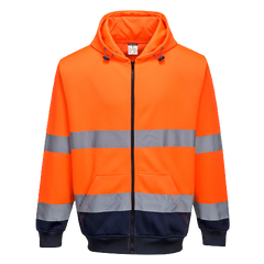 Portwest Two-Tone Zip Front Hoodie Warmth Reflective Tape Work Safety B317