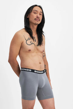 Bonds Mens Total Package Mid Trunk Smooth Viscose Bamboo Mid Length 3 Pack MWA9