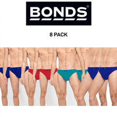 Bonds Mens Action Brief Soft Cotton and Encased Elastic Comfort 8 Pack M8OS4