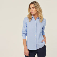 NNT Womens Cotton Chambray Collared Button Long Sleeve Relaxed Shirt CATUSZ