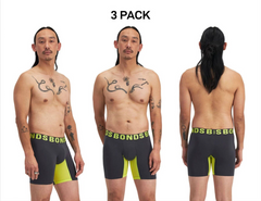 Bonds Mens Chafe Off Trunk Inner Thigh Panel Comfort & Friction Free 3 Pack MWB6