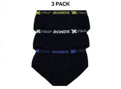 Bonds Mens X-Temp Brief Stretchy Wide Waistband Super Flat Seams 3 Pack MWHM3A