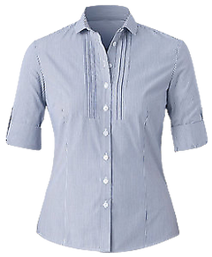 NNT Womens Cotton Blend Balance Stripe 3/4 Roll up Shirt Classic Shirt CAT4MB