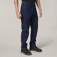 Hard Yakka 2 Pack Mens Heavy Duty Washed Straight Denim Work Jeans Y03514