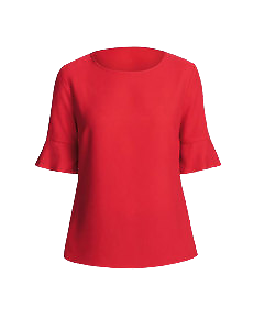 NNT Womens Fluted Sleeve Top Classic Fit round Neck Blouse CATU5T
