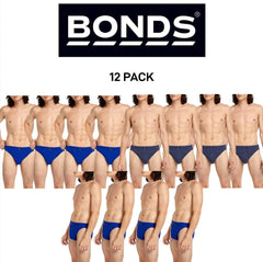 Bonds Mens Action Brief  Soft Cotton and Encased Elastic Comfort 12 Pack M8OS4
