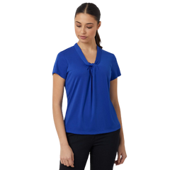 NNT Womens Matt Jersey Twist Neck Short Sleeve Top Classic Fit V Neckline CATUFS