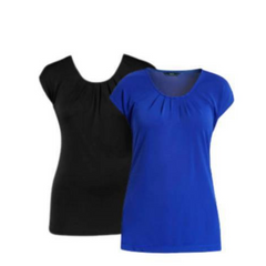 NNT Womens Discontinued Matt Jersey Extended Sleeve T-Top Pleated Blouse CAT4BF