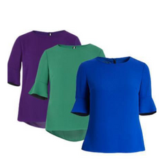 NNT Womens Discontinued Double Georgette Soft Fluted Top CAT9RE