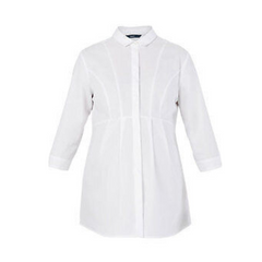 NNT Womens Polycotton 3/4 Sleeve Mat Shirt White Classic Fit Blouse CAT9XJ