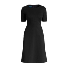 NNT Womens Ponte Knit A Line Dress Black Classic Fit Pleated Dress CAT66K