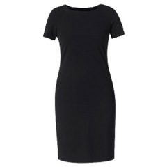 NNT Womens Crepe Stretch S/S Dress Scoope Neckline Black Dress CAT62U