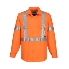 Portwest 100% Lightweight Cotton Long Sleeve Shirt with Cross Back Tape MX301