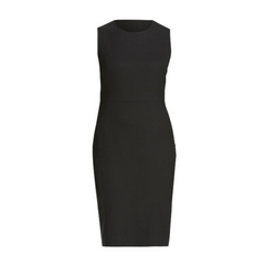 NNT Womens Dobby Stretch Sleeveless Dress Curved Neck Waist Seam Comfort CAT675