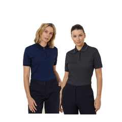 NNT Womens  Textured Short Sleeve Polo Comfortable Side Splits Classic CATUF9