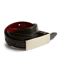 NNT Womens Leather Reversible Belt Metal Twist Buckle 2 Colors CAT0GE