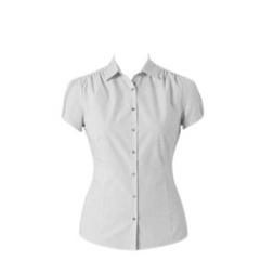 NNT Womens Cap Sleeve Shirt Pleated Collared Button Classic Shirt CAT475