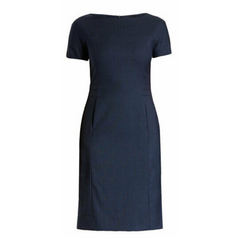 NNT Women Sharkskin Short Sleeve Detail Dress Formal Business Knee Lenght CAT66L