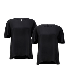NNT Women Soft Georgette Cape Blouse Short Sleeve Cap Sleeve Formal Shirt CATU2S