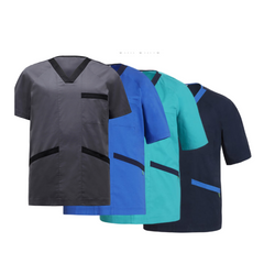 NNT V-Neck Contrast Scrub Top Unisex Nurse Work Comfortable Uniform CATJ2Q