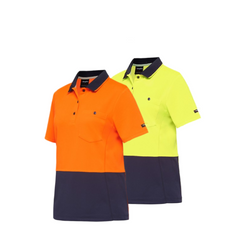 KingGee Womens WorkCool Spliced Polo S/S Shirt Hyperfreeze Work Comfy K44735