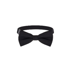 NNT Plain Black Bow Tie Pre Tied Adjustable Neck Black Band CATK34