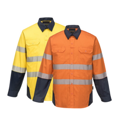 Portwest Mens PW3 Shirt Hi-Vis Tex Pro Reflective Lightweight Work Cotton PW372