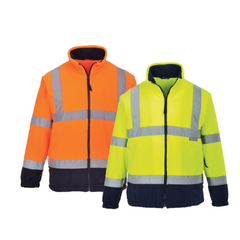 Portwest Polar Fleece Jacket Collar Zip Opening Reflective Work Safety F301