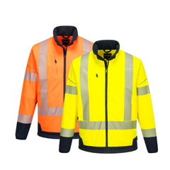 Portwest PW3 Hi-Vis Contrast Softshell (3L) 2 Tone Reflective Work Safety T404