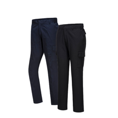 Portwest Stretch Cargo Combat Pants Slim Fit Reflective Trim Comfy Pant S231