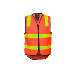 Portwest Vic Roads Style Vest 2 Tone Hi Vis Reflective Taped Work Safety MV338