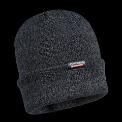 Portwest Reflective Knit Cap Insulatex Lined Black Acrylic Warmth Beanie B026