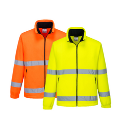 Portwest Hi-Vis Essential Polar Fleece 2 Tone Zip Reflective Work Safety F250