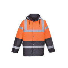 Portwest Hi-Vis Two Tone Traffic Jacket Waterproof Reflective Tape Work S467
