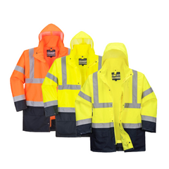 Portwest Essential 5-in-1 Two-Tone Jacket Reflective Taped Work Safety S766