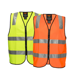Portwest Fire Warden Zip Vest D/N 2 Tone Reflective Tape Work Safety MZ104