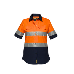 Portwest Ladies 2 Tone Lightweight Short Sleeve Shirt with Tape Hi VisTex ML809