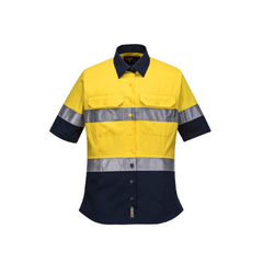 Portwest Ladies 2 Tone Regular Weight Short Sleeve Shirt with Tape Hi Vis ML109