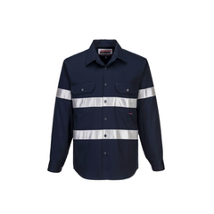 Portwest Geelong Shirt, Long Sleeve, Regular Weight Reflective Safety MA908