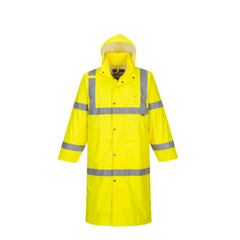 Portwest Hi-Vis Coat 122cm Waterproof Reflective Taped Work Safety H445