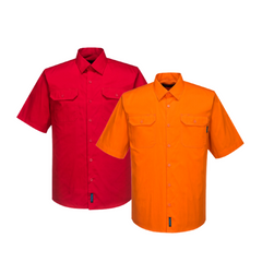 Portwest Hi-Vis Lightweight Short Sleeve Shirt Breathable Polo Shirt Work MS302