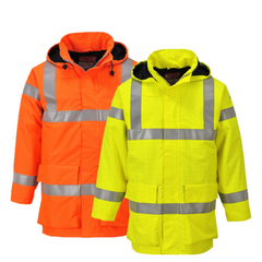 Portwest Mens Bizflame Rain Hi-Vis Multi Lite Jacket Flame Resistant Lining S774